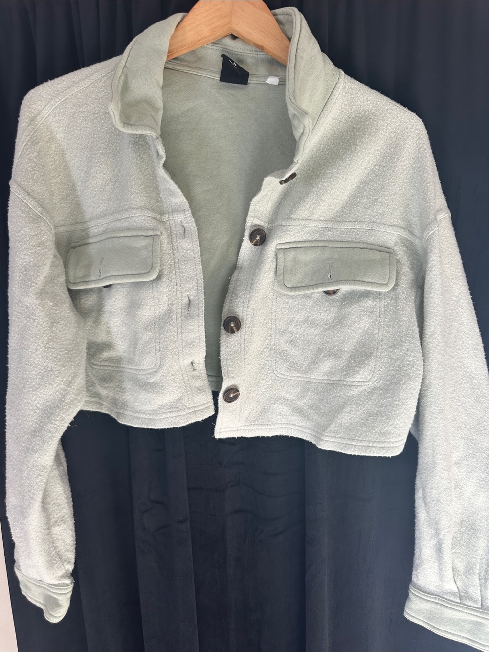 PacSun Cropped Sage Teddy Jacket